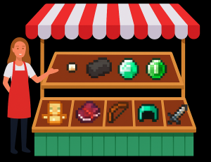 Minecraftowy stragan z fantami